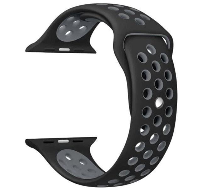 Спортивный ремешок с перфорацией Primo для Apple Watch 38 мм/40 мм Black/Grey (822430482)