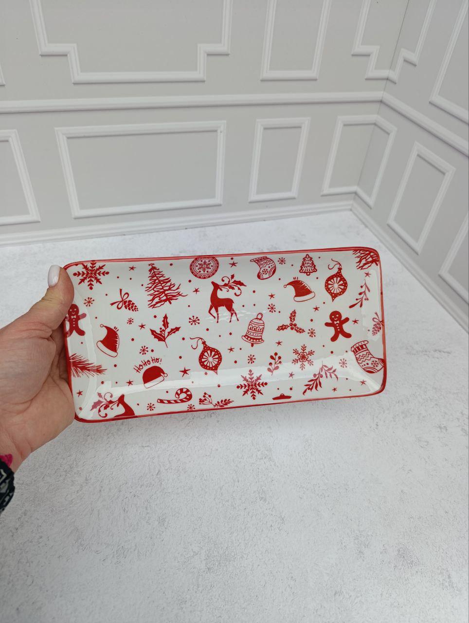 Блюдо сервірувальне Limited Edition NY Xmas Mood порцеляна 25,5х13 см Білий (TRSC-GY5025-P25) - фото 3 Блюдо сервірувальне Limited Edition NY Xmas Mood порцеляна 25,5х13 см Білий (TRSC-GY5025-P25) - фото 3