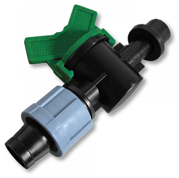 Старт-коннектор с миникраном для капельной ленты DSTZ03-1708L в трубку PE с прокладкой (808) Старт-коннектор с миникраном для капельной ленты DSTZ03-1708L в трубку PE с прокладкой (808)