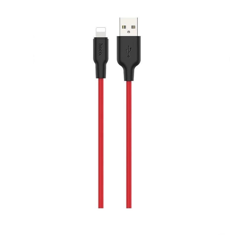 Кабель Hoco X21 Plus Silicone Cable Lightning силиконовый 1м 2,4A Красный (1960681134) - фото 3 Кабель Hoco X21 Plus Silicone Cable Lightning силиконовый 1м 2,4A Красный (1960681134) - фото 3