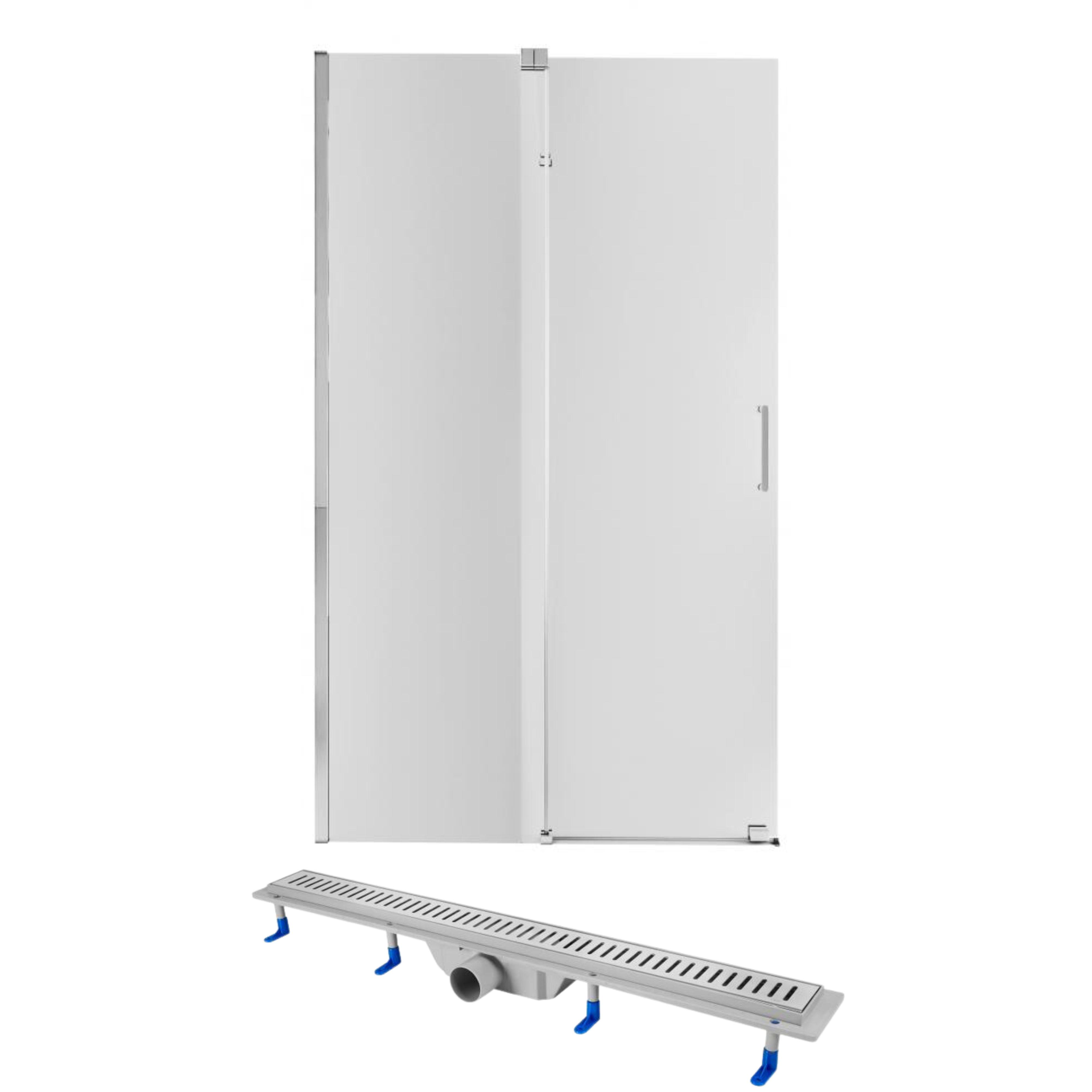 Комплект стена Qtap Walk-In GLIDE 120x190 см/линейный трап 800 мм (SD00050980)
