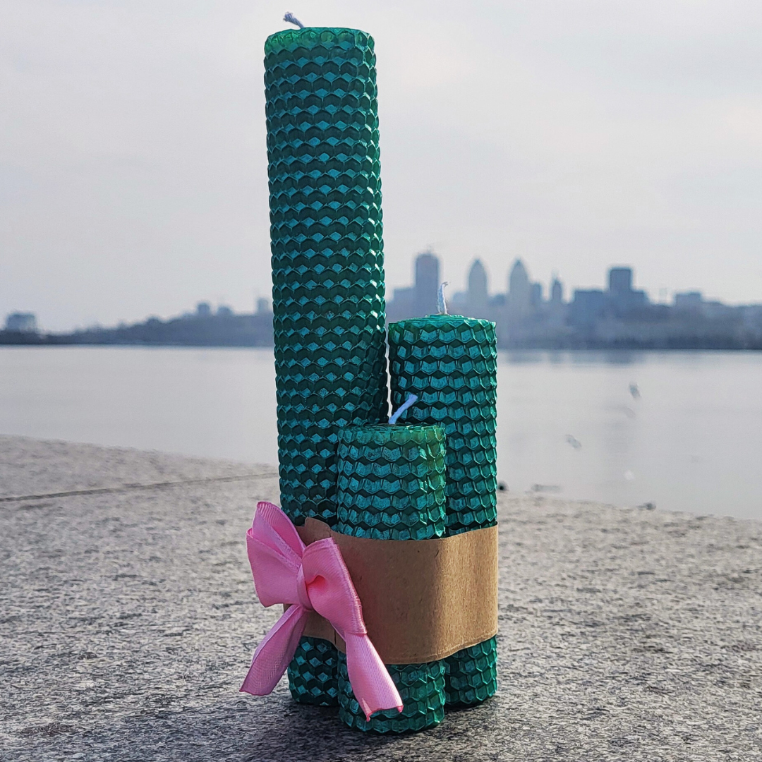 Набор крафтовых свечей с натуральной вощины без декора Амазонка 3 шт. (111010)