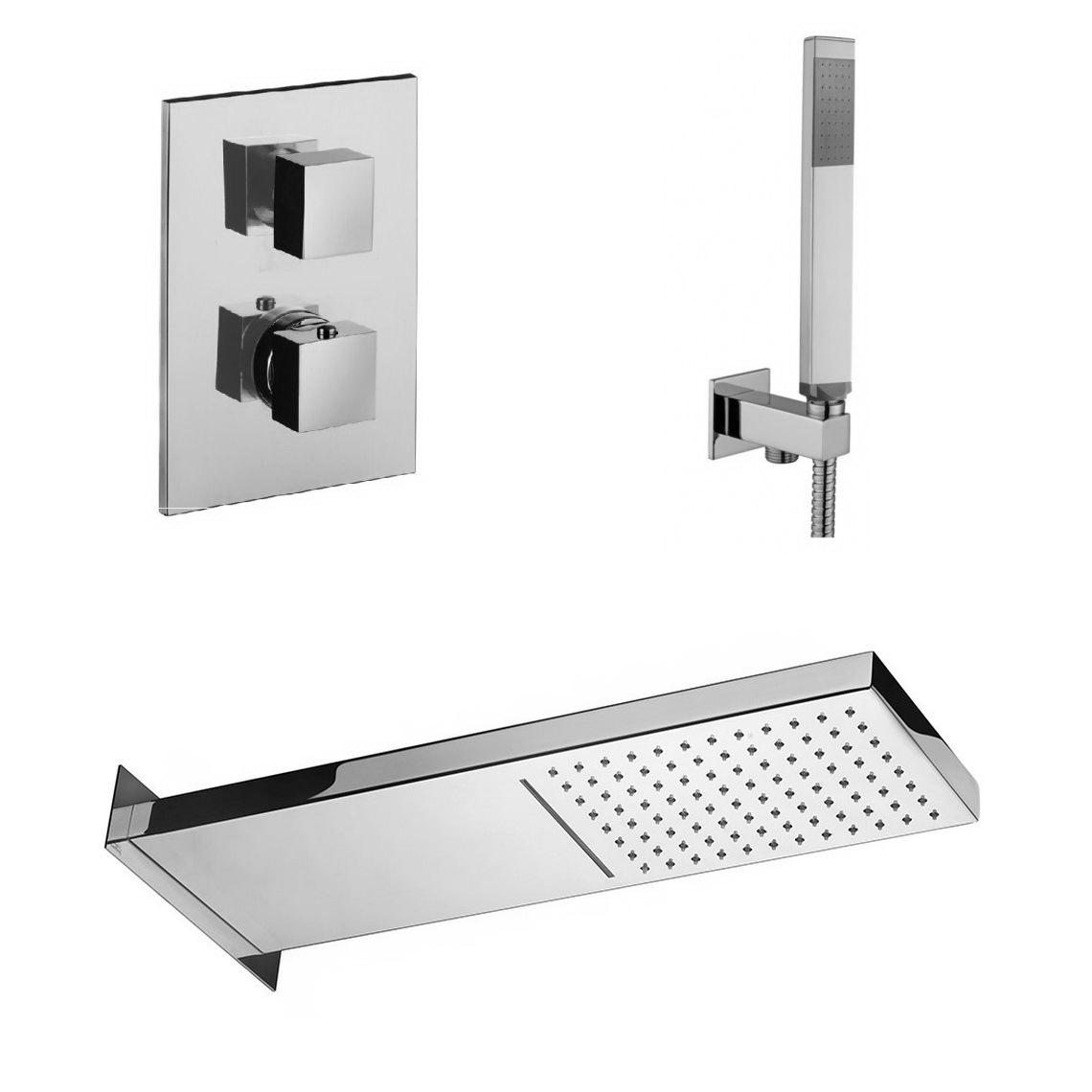 Душевая система скрытого типа Paffoni KIT CASCADE099CR с верхним душем Хром (228561)