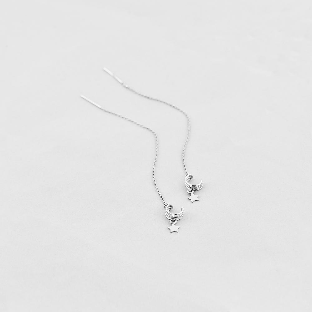 Серебряные серьги Minimal Звездная пара (6368)