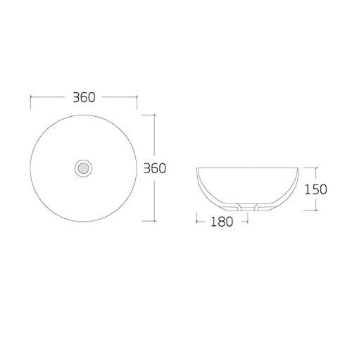 Умывальник накладной VOLLE Ola 1301.005336 360x360x150 мм Белый (234896) - фото 2