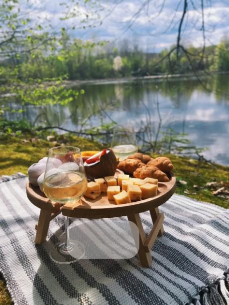 Столик винний на 2 келихи бук 35х35х17 см (020ст) - фото 5 Столик винний на 2 келихи бук 35х35х17 см (020ст) - фото 5