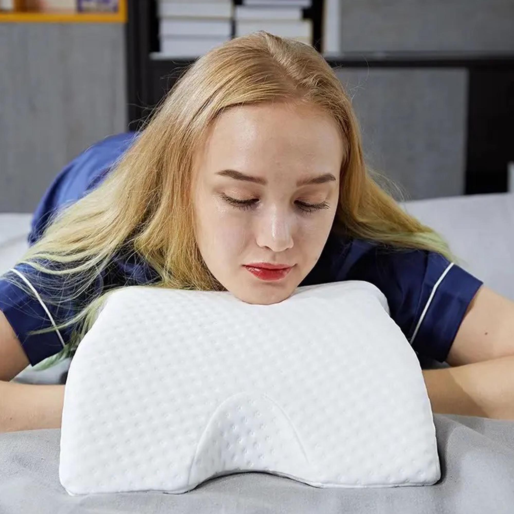 Ортопедична подушка тунель MEMORY PILLOW з нішою для руки та підтримкою шиї Білий (350) - фото 7