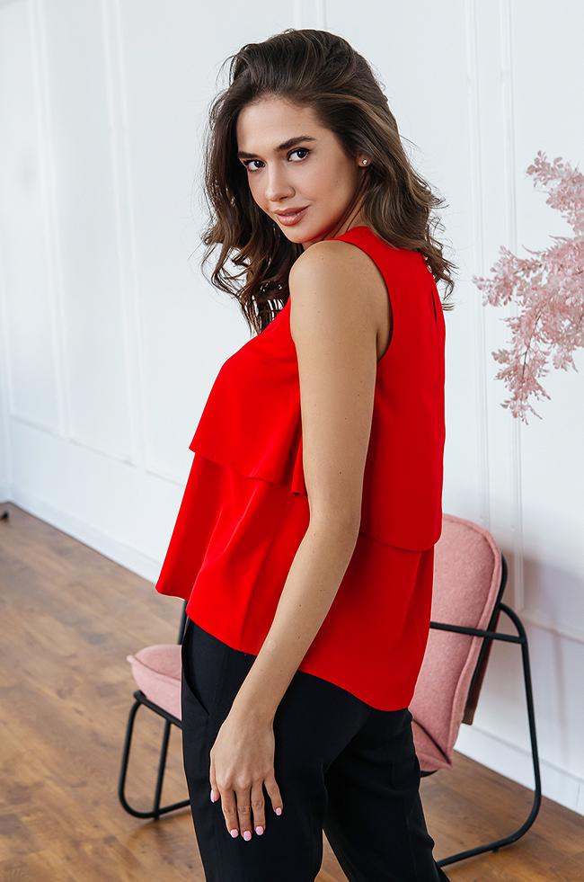 Блуза-безрукавка Lipar 2140 двухслойная р. 40 Красный (16935617) - фото 2