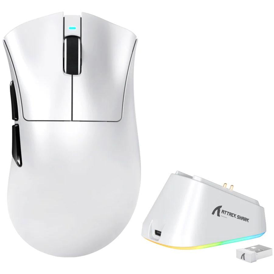 Компьютерная мышка игровая Attack Shark V3Pro Ultra-Light беспроводная White (V3PROW_AS)