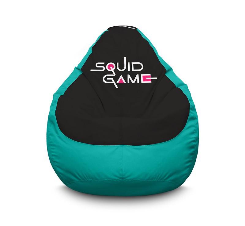 Кресло мешок iPuff Squide Game Logo Оксфорд XXXL 100х135 см Бирюзовый
