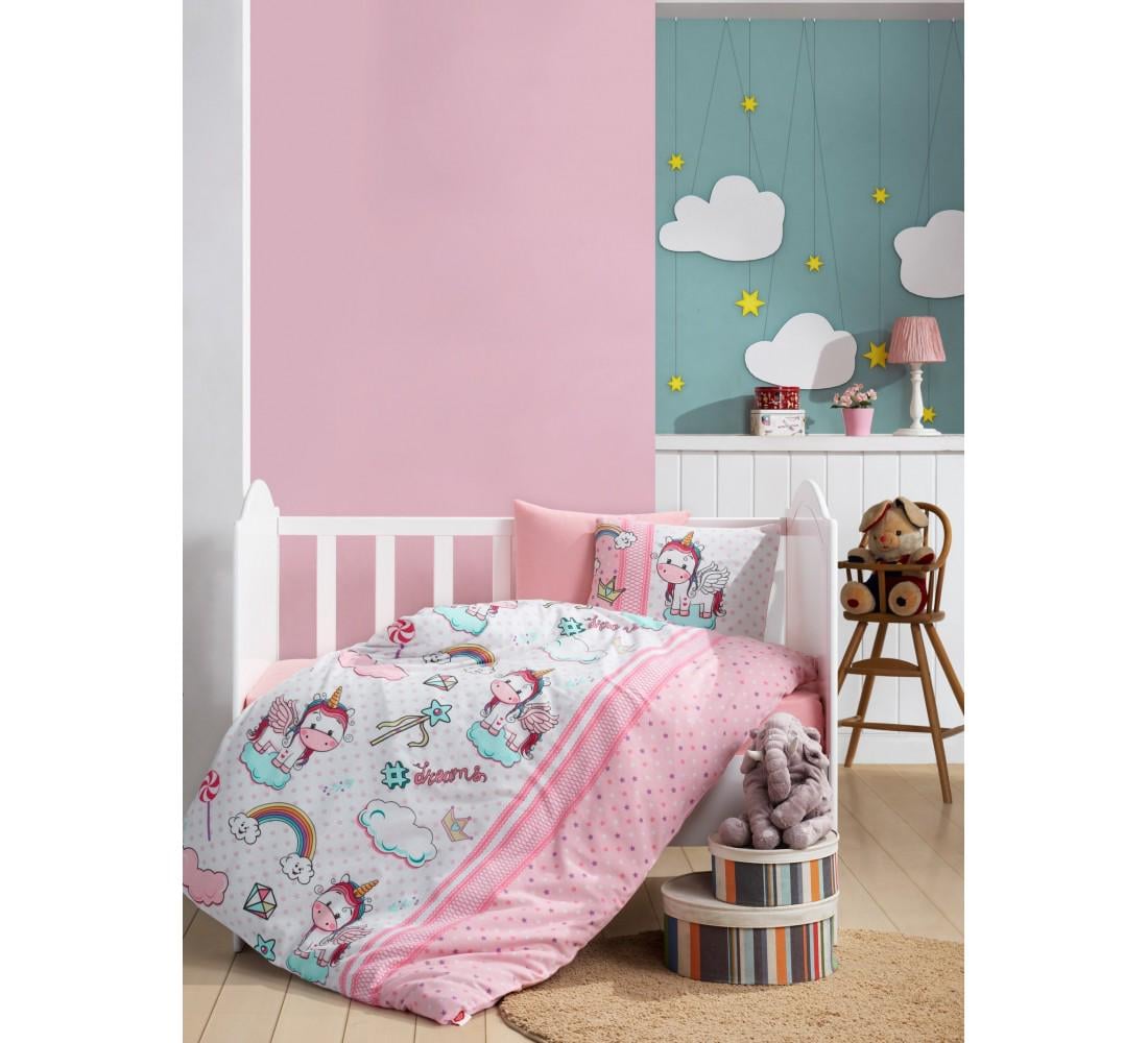 Комплект постельного белья в кроватку Cotton Box Unicom Pembe (51597)