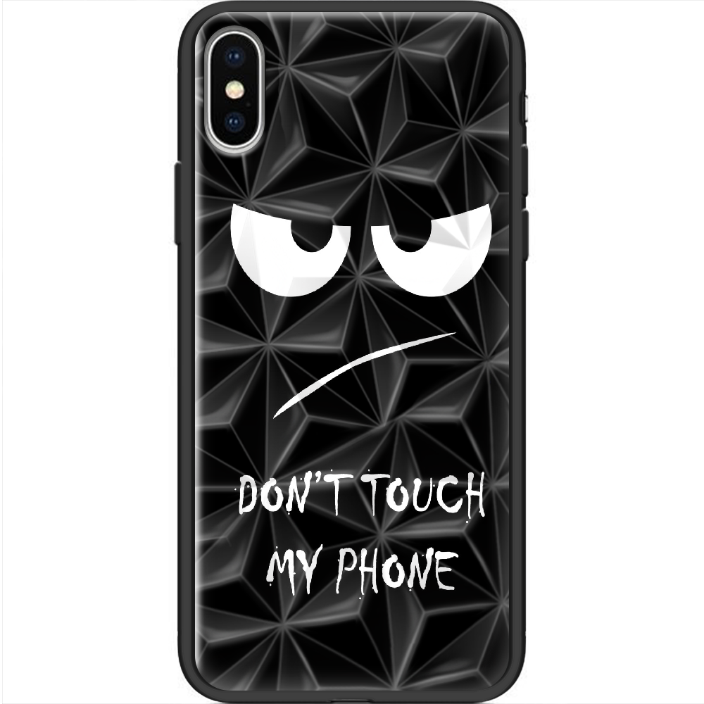 Чехол Boxface iPhone X Don't Touch my Phone Черный силикон с призмой (32139-up535-37857)