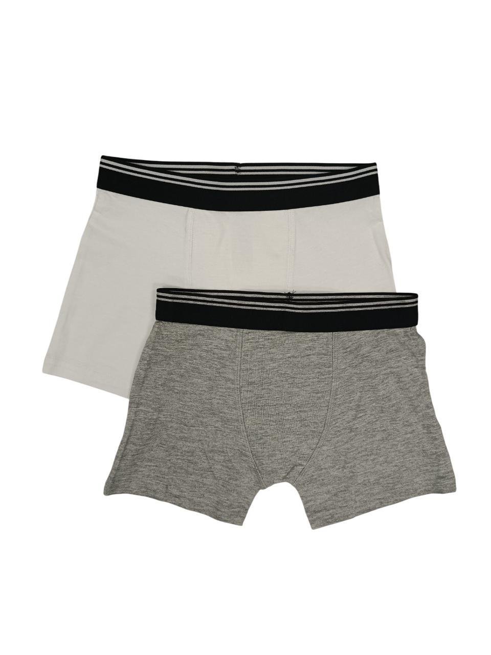 Набор детских трусов-боксерок для мальчика PRIMARK 146-152 см 2 ед. Белый/Серый (0694C)