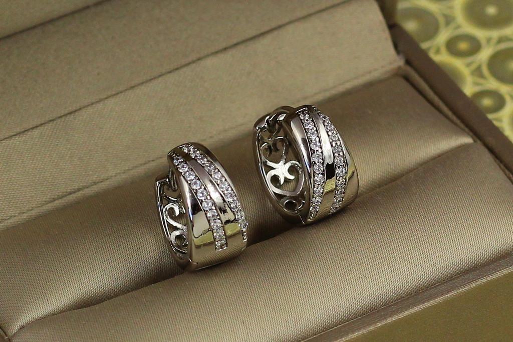 Серьги кольца Хuping Jewelry Септа 1,5 см Серебристый (2357891607)