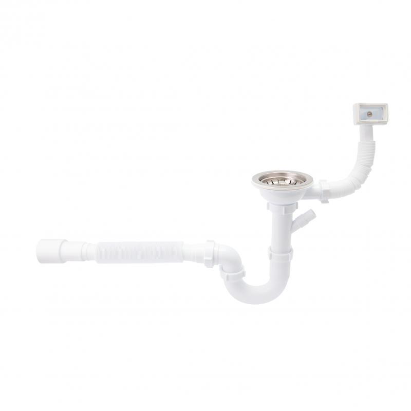 ? Сифон для кухонной мойки Lidz (WHI) 60 05 M004 00 прямоточный