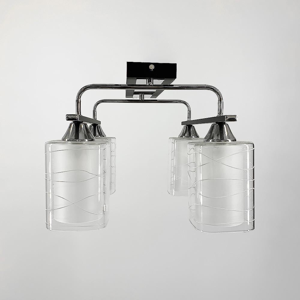 Люстра потолочная на 4 двойных плафона Черный (126/4 BK)