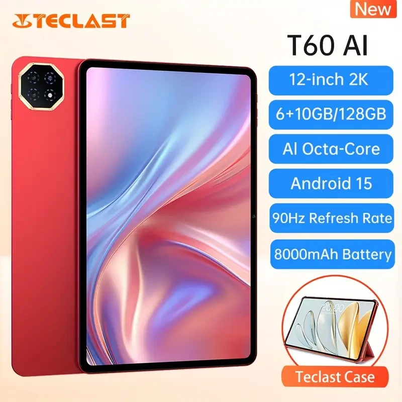 Планшет Teclast T60AI 12" 6/128GB Wi-Fi Cherry Red Android 15 Allwinner A733 8000 мАг з чохлом та кабелем USB-C (2675538033) - фото 6