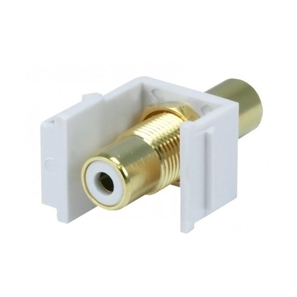 Вставка- кейстон с проходным адаптером RCA MONOPRICE для мультимедийных настенных панелей Белый (000029345) - фото 2 Вставка- кейстон с проходным адаптером RCA MONOPRICE для мультимедийных настенных панелей Белый (000029345) - фото 2