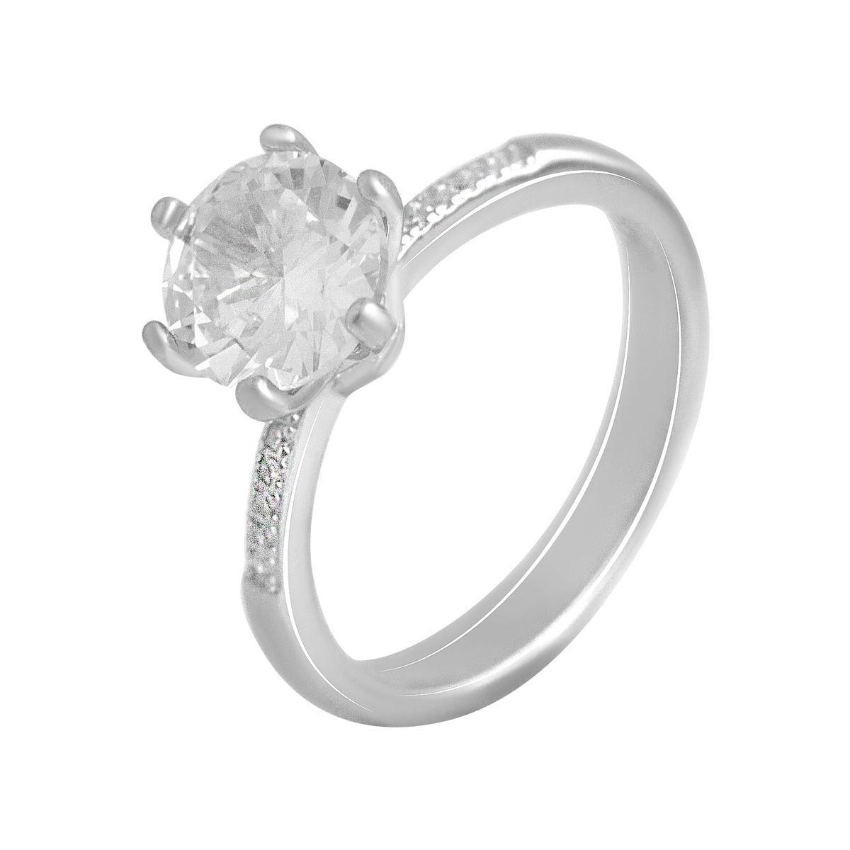 Кольцо серебряное с фианитами 3,24 г р. 17 (2138068)