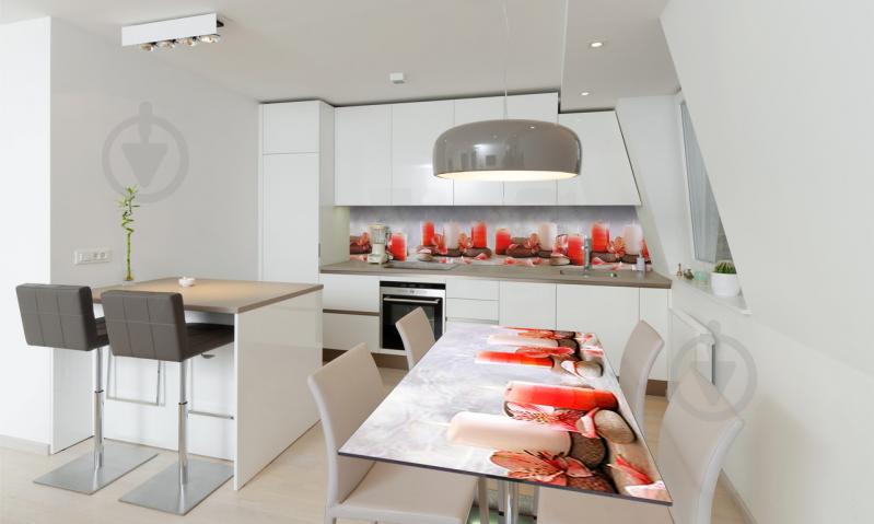 Наклейка виниловая на стол Zatarga «Нежные свечи и цветы» 600х1200 мм Z180396st