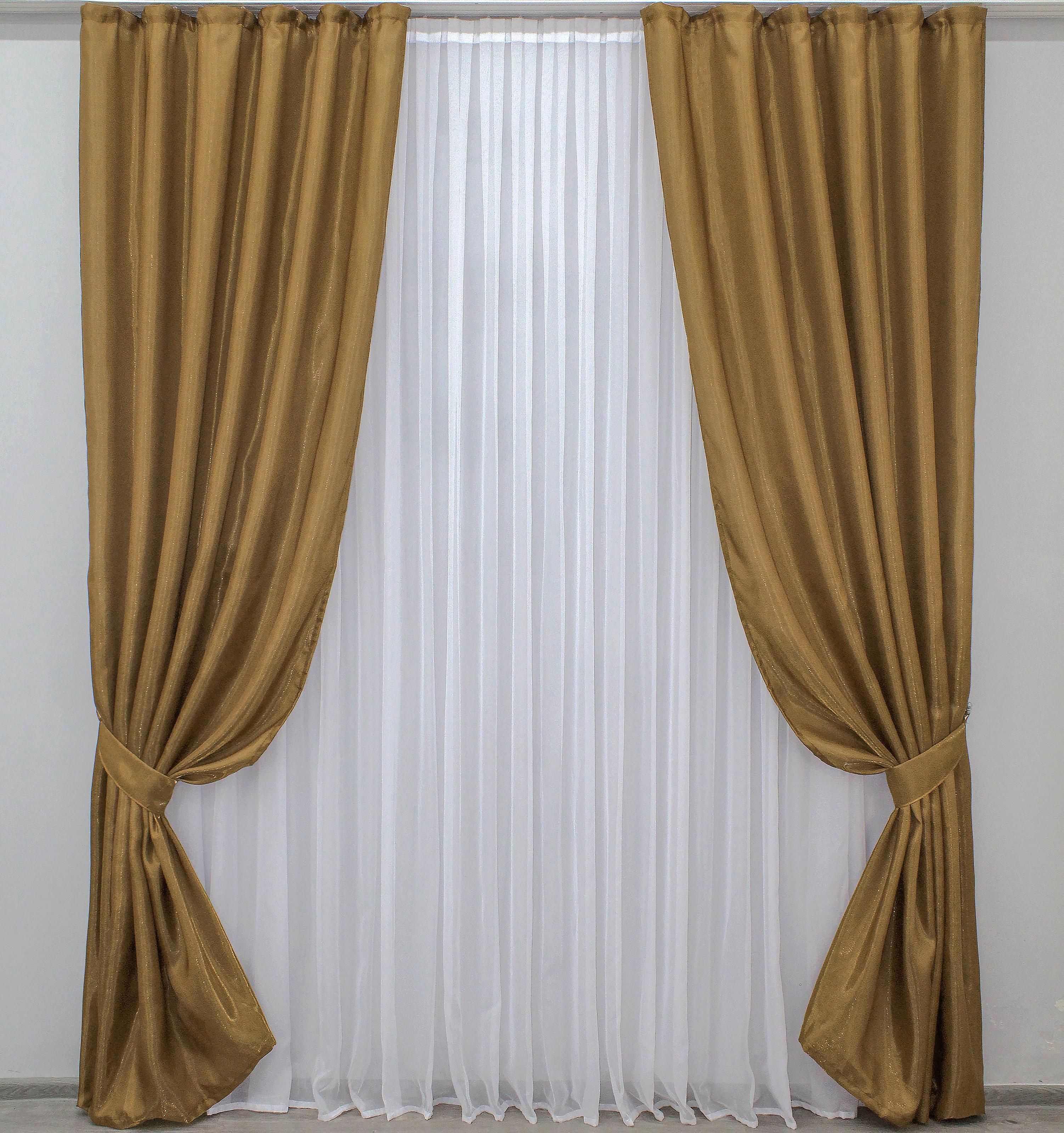 Комплект штор VR-Textil Атлас № 1183ш монорей 150х270 см 2 шт. Светло-коричневый (33-0013) - фото 1 Комплект штор VR-Textil Атлас № 1183ш монорей 150х270 см 2 шт. Светло-коричневый (33-0013) - фото 1