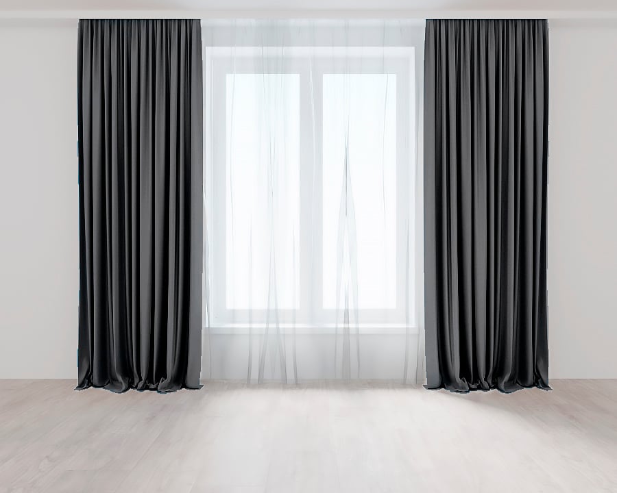 Комплект штор Lux Portiery микровелюр 250x265 см 2 шт. Темно-серый (AV89968)