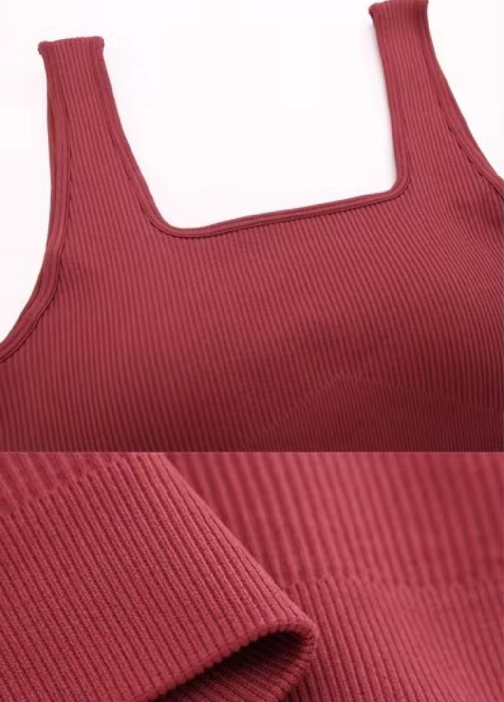 Топ спортивный женский Wonderful Sport A001 в рубчик M Темно-розовый (1945-44-02) - фото 5 Топ спортивный женский Wonderful Sport A001 в рубчик M Темно-розовый (1945-44-02) - фото 5