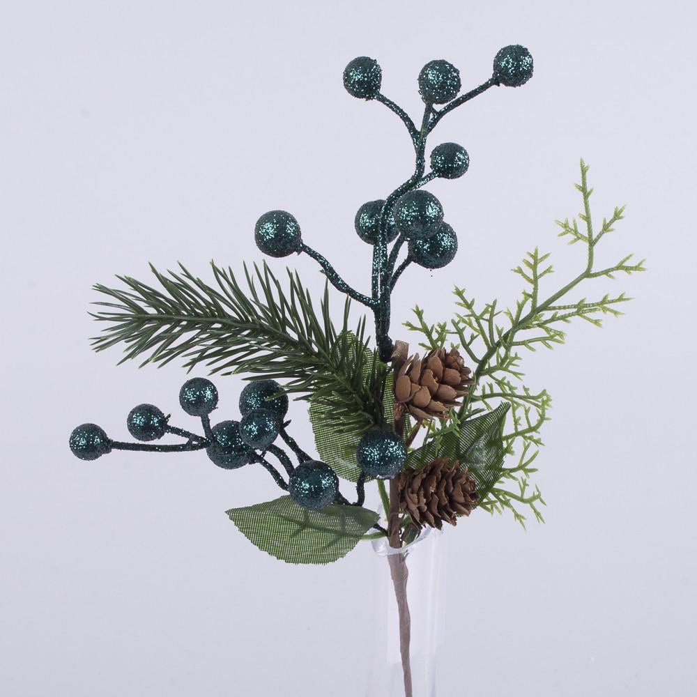 Ветка с двумя шишками и ягодами Синий (1941)