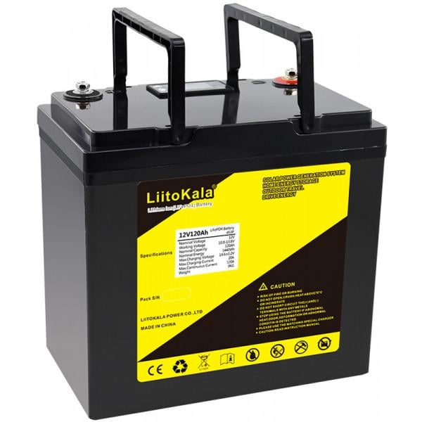 Акумуляторна батарея LiitoKala LiFePO4 з LCD дисплеєм 12V 120 Ah