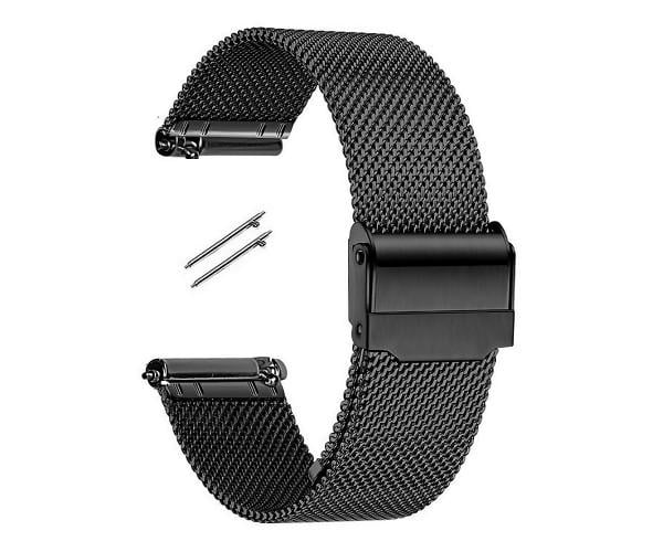 Ремешок Milanese Fix для смарт-часов Huawei Watch 5 42 мм с металлической застежкой 18 мм Черный