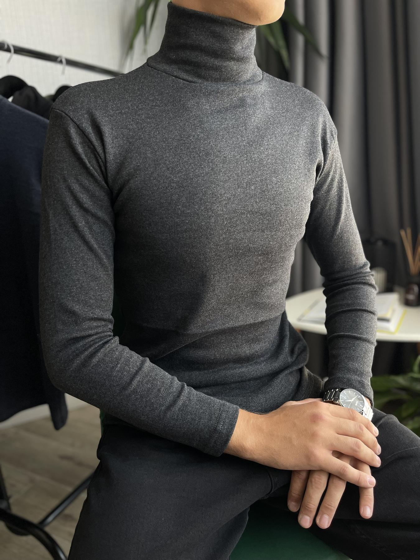 Гольф чоловічий зимовий на флісі облягаючий S Графіт (26534/2/1) - фото 5 Гольф чоловічий зимовий на флісі облягаючий S Графіт (26534/2/1) - фото 5