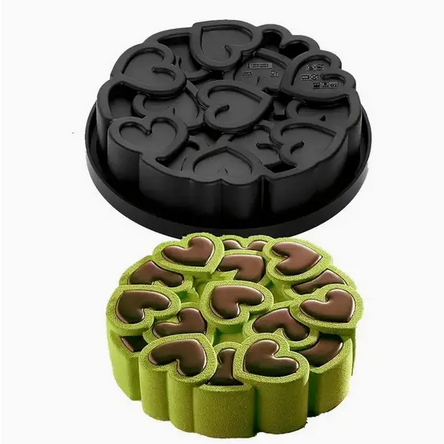 Форма силіконова для торта Серце до серця кругла 15,2 см (UC-3434) - фото 7