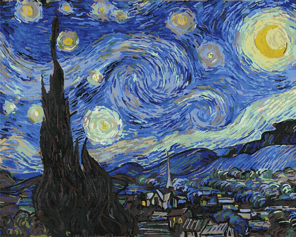 Картина по номерам Rainbow Art Звездная ночь. Ван гог (GX4756-RA)