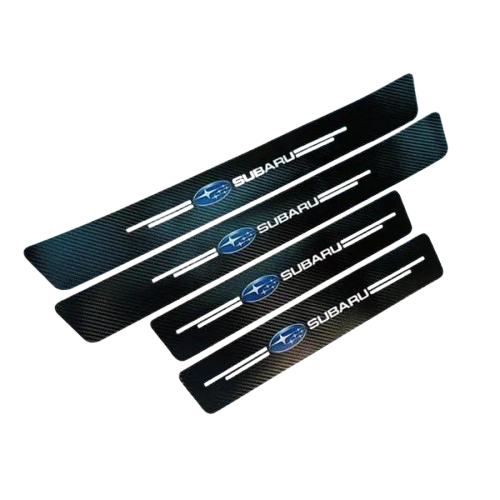 Защитная пленка накладка на пороги для Subaru 4 шт. Черный карбон (4258)