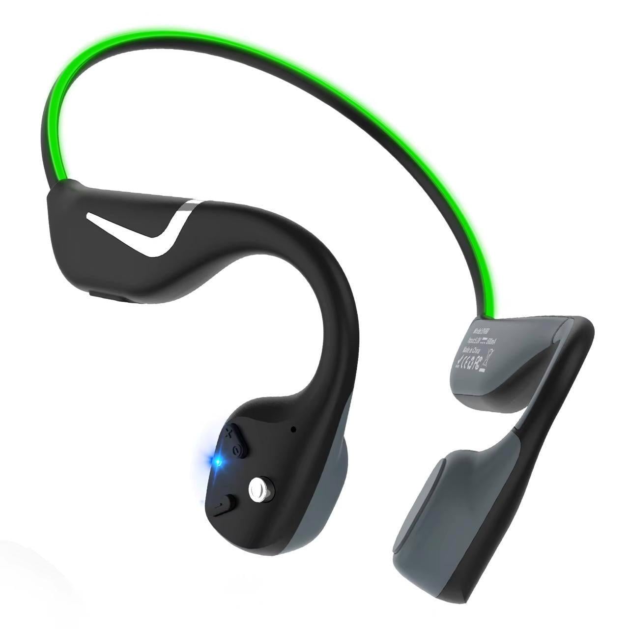 Навушники бездротові Paramita DV68 Open Ear Bluetooth та вологозахистом IP67 Чорний з зеленим (31180384)