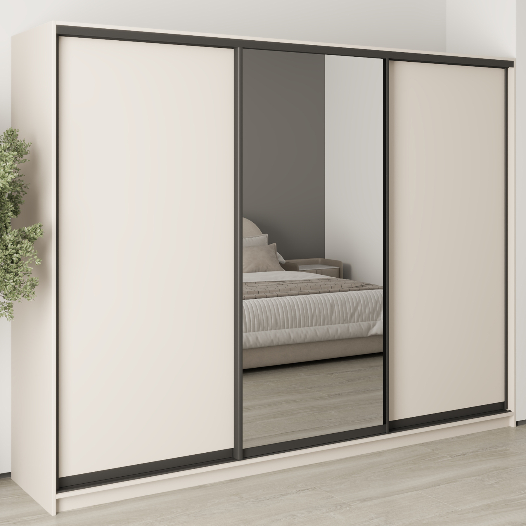 Шафа-купе тридверна Mebel Star Комбо BG MBS-9127 270х60х210 см Кашемір (1009116) Шафа-купе тридверна Mebel Star Комбо BG MBS-9127 270х60х210 см Кашемір (1009116)