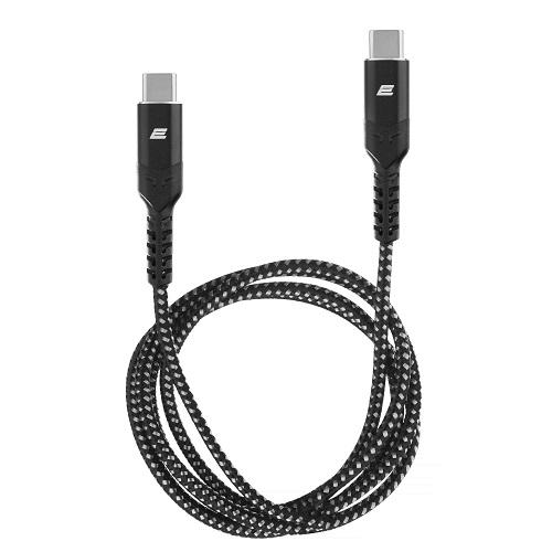 Кабель 2E 2E-CCCCAL-WH USB-C-USB-C плетений 240 Вт 1 м Чорний (582394)