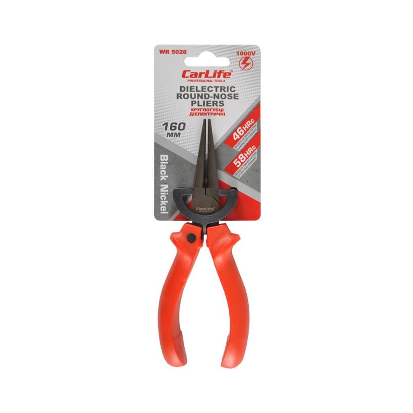 Круглогубцы диэлектрические CARLIFE 160 мм 1000В (WR5028) Круглогубцы диэлектрические CARLIFE 160 мм 1000В (WR5028)