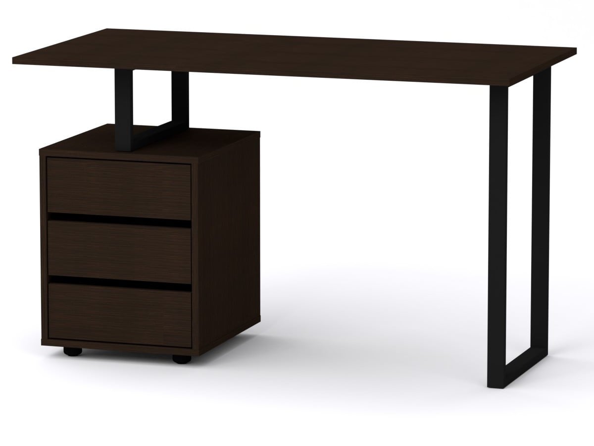 Стол письменный Компанит Лофт 2 120х60х72,8 см Венге темный (61851c2ebf788663f50d8678)