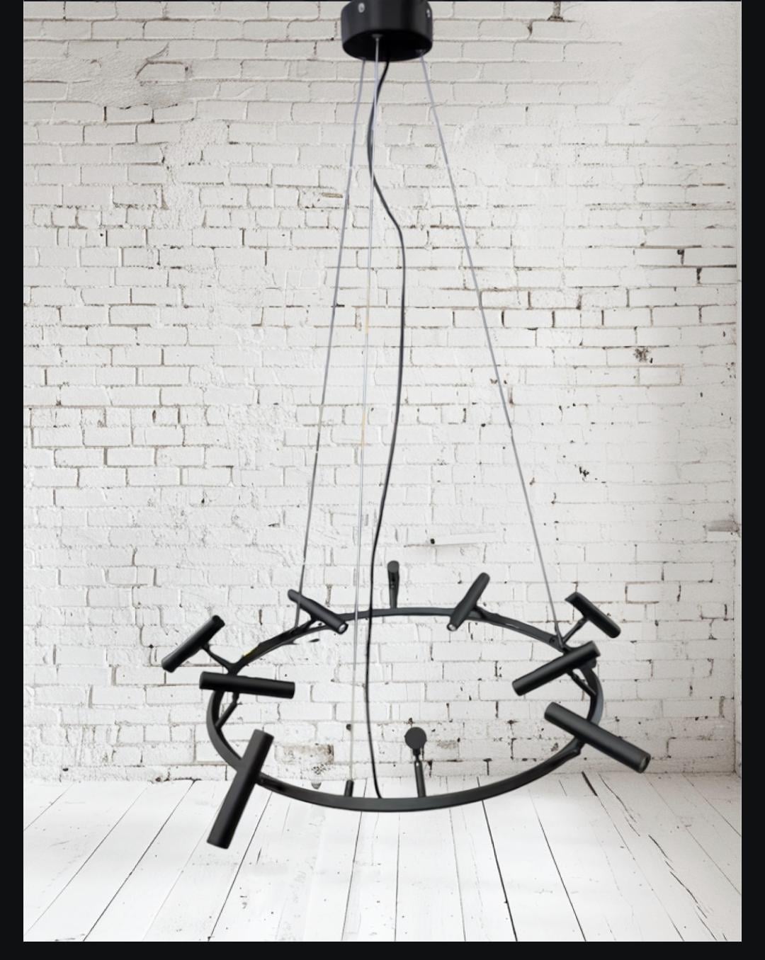 Люстра підвісна світлодіодна кільцева 1 м Чорний