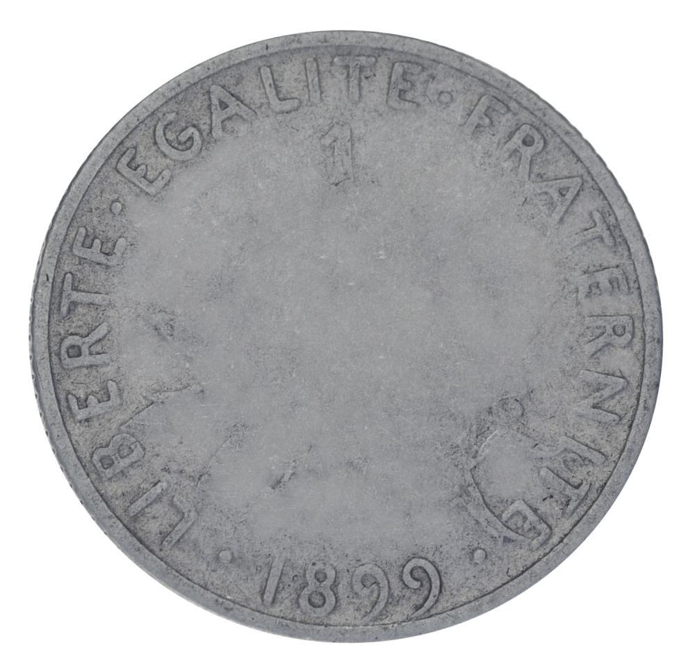 Коллекционная монета Франция 1 франк 1899 серебро F-VF (М20807)