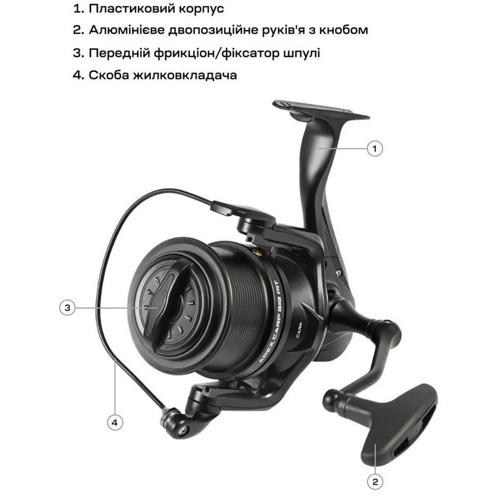 Риболовна котушка Brain Apex Carp Big Pit 8000 6+1BB 4.1:1 (1858.46.84) - фото 2