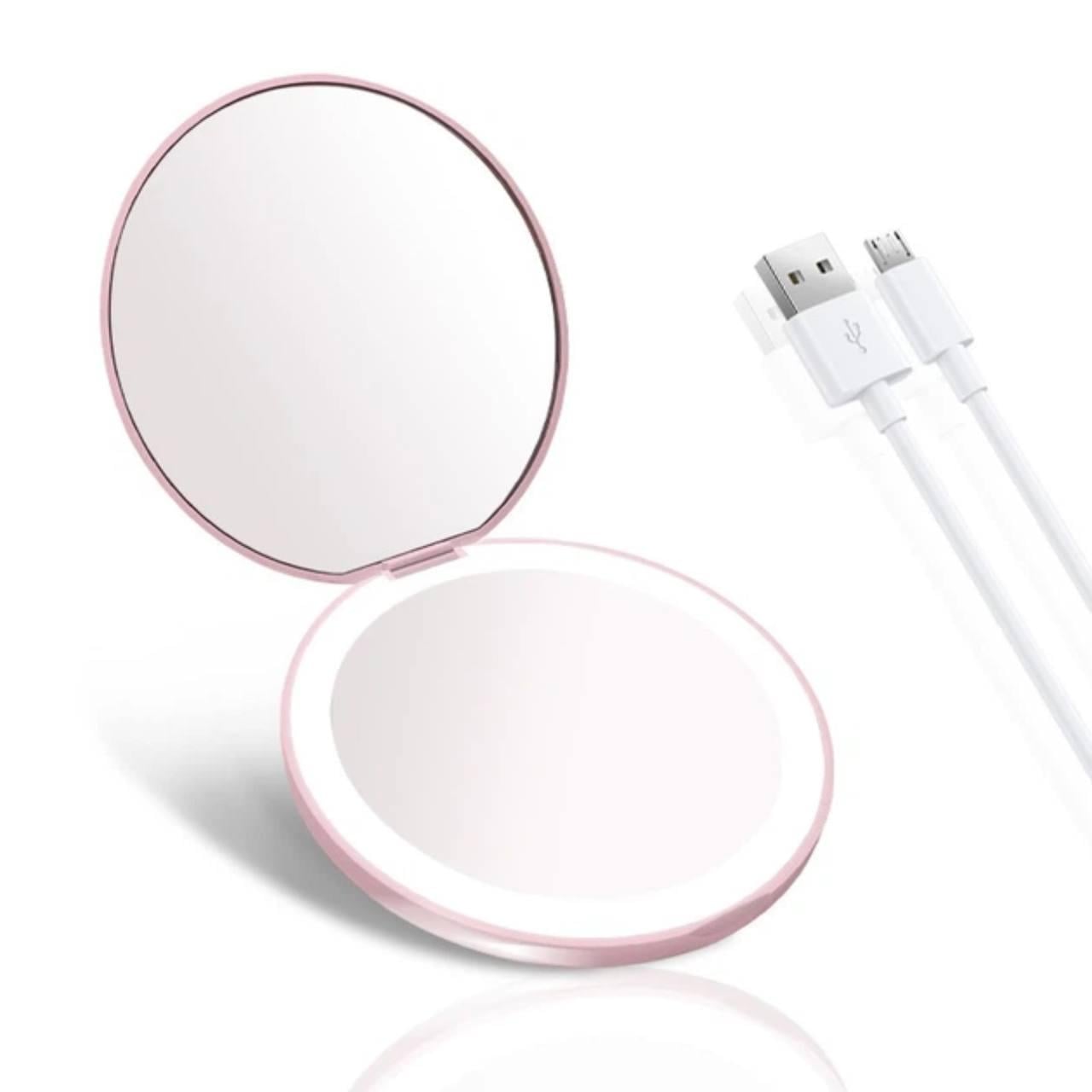 Косметическое зеркало круглое с LED-подсветкой Розовый (1d954fd3) Косметическое зеркало круглое с LED-подсветкой Розовый (1d954fd3)