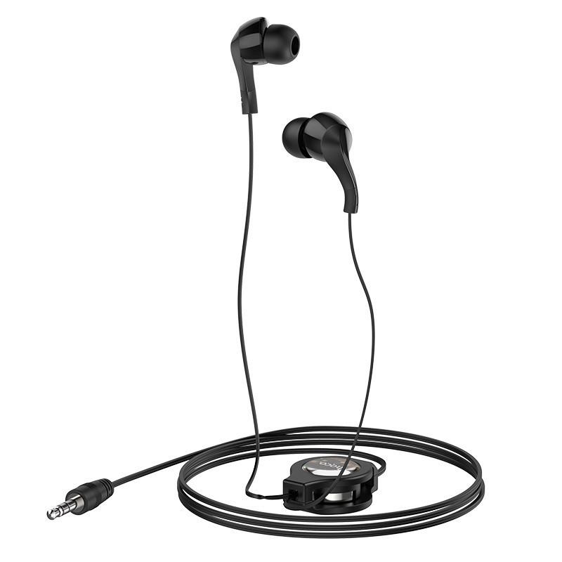 Навушники HOCO M68 Easy clip telescopic earphones з котушкою HiFi Black