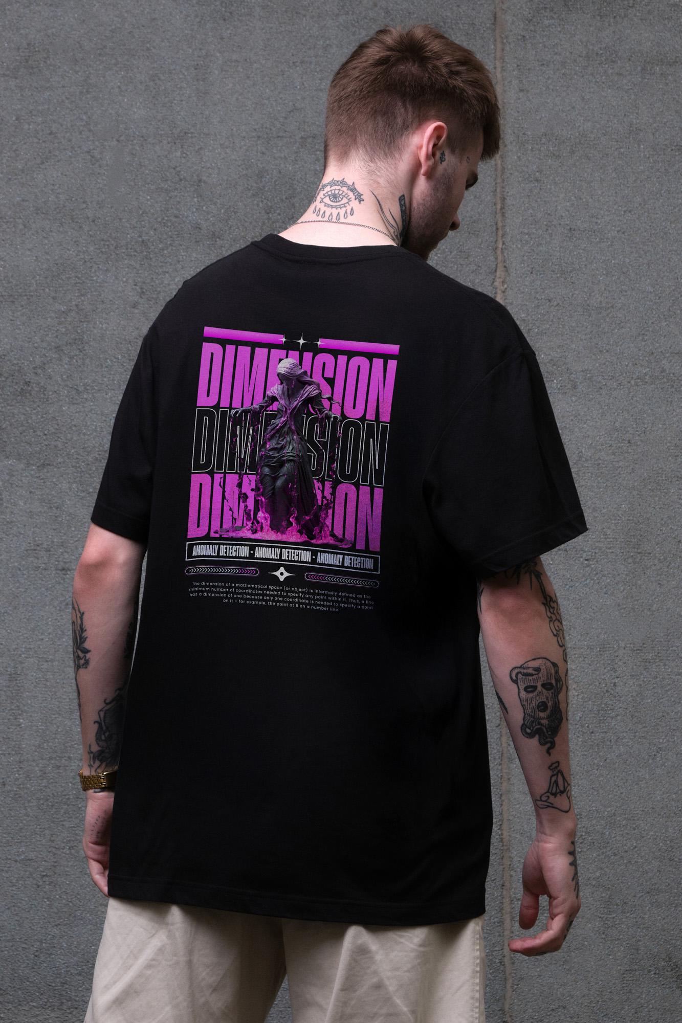 Футболка чоловіча Without з принтом Dimension оверсайз L/XL Black (L8049462)