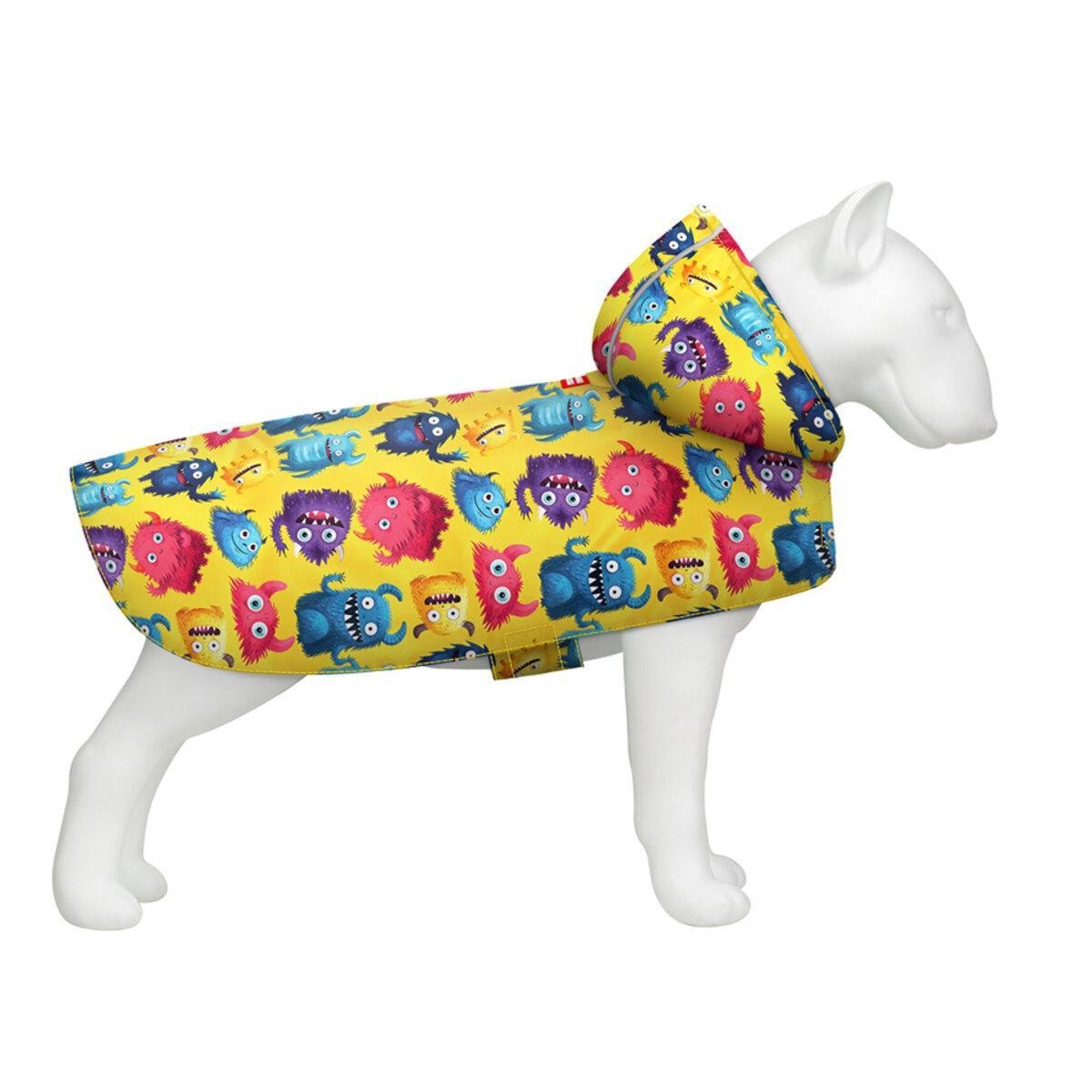 Дождевик-накидка с капюшоном для собак Waudog Clothes Мохнатые монстры 23-26х30-36х15-20 см (354-4050 Col)