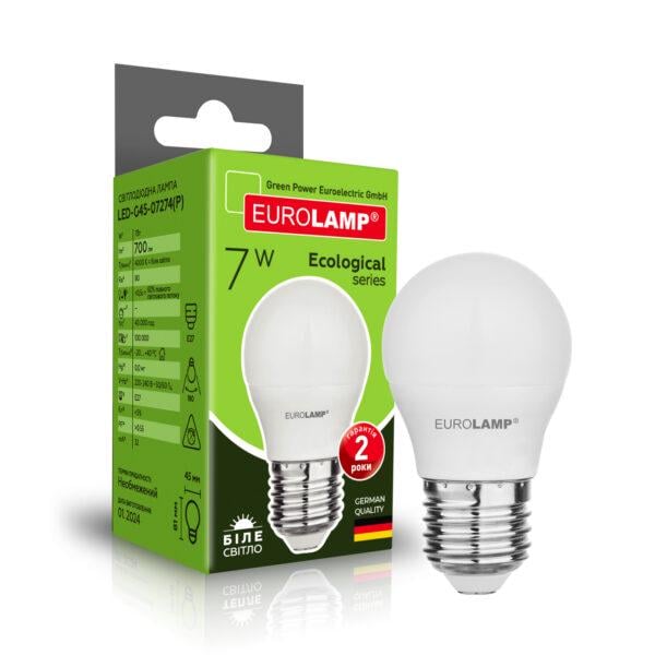 Лампа LED Eurolamp G45-7W-E27-4000K (LED-G45-07274(P))