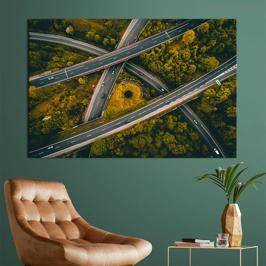 Картина город Пересечение дорог 80x54 см (A671-1)