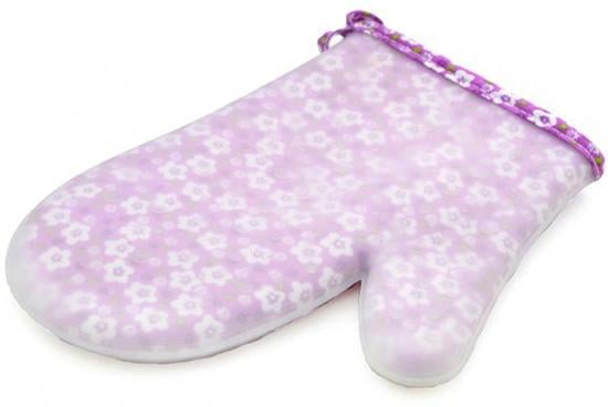 Кухонна рукавиця Fissman Lilac Flower 22 см бавовна з силіконовим покриттям (FN-7557)