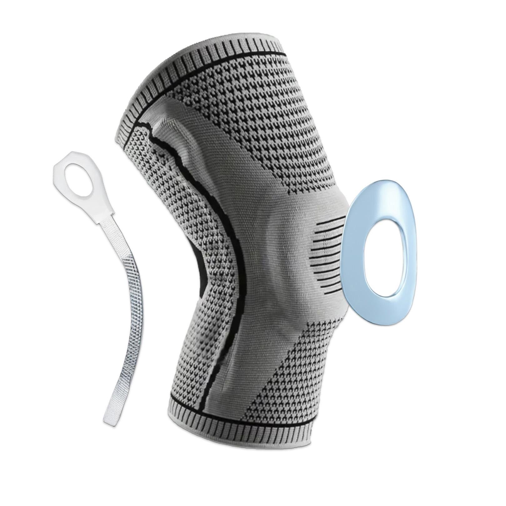 Бандаж ортопедический для коленного сустава с ребрами жесткости и силиконовой вставкой Серый L (EF-0079-L)